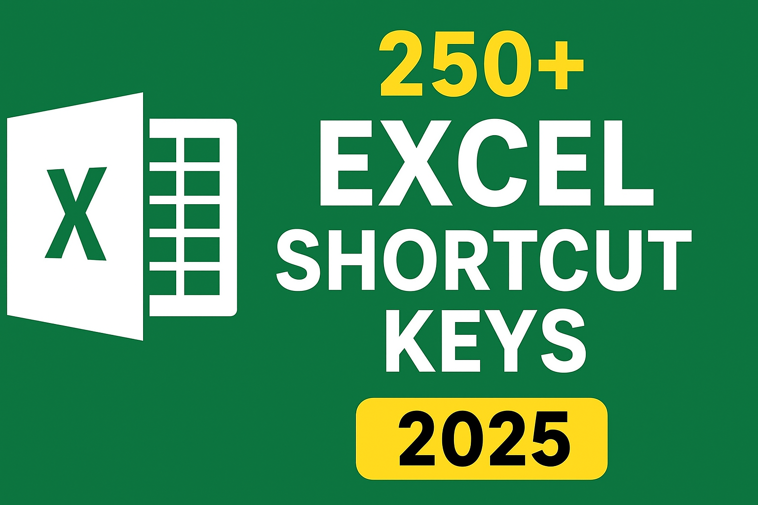 250+ Excel Shortcut Keys List (2025) – Complete Cheat Sheet for Productivity By Pal Classes